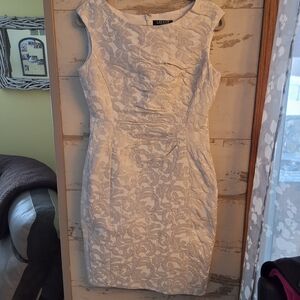 Ralph Lauren Floral Silver/grey Dress Sz 6